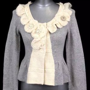 Anthropologie Field Flower Cardigan